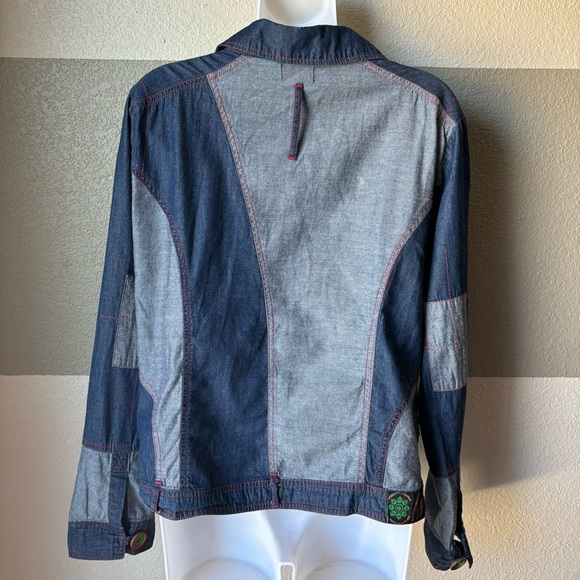 Coline Women’s XL Chambray Multicolor Collared Button Down Shirt Light Jacket - Picture 3 of 8